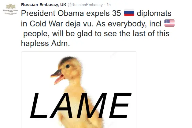 Russia Responds To Obama Sanctions - Lame Duck