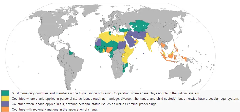Sharia Law World Map
