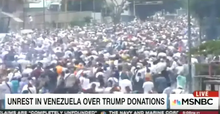 Fake News MSNBC Blames Trump Donations for Venezuela Protests