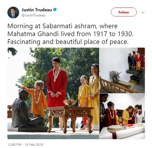 Trudeau Gandhi Tweet Fail
