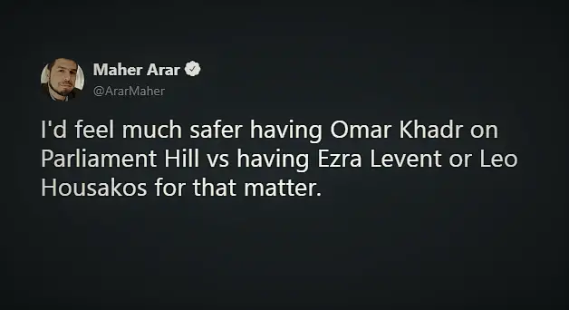 Maher Arar Tweet Omar Khadr