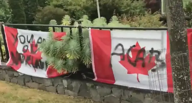 Canadian Flag Defaced