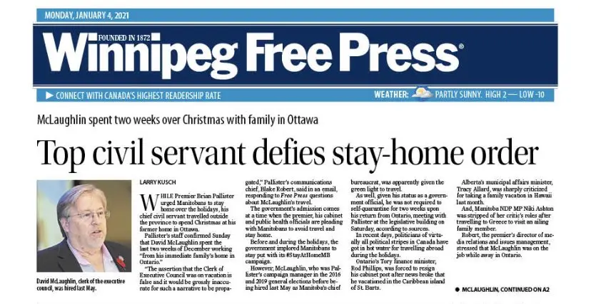 Winnipeg Free Press Headline