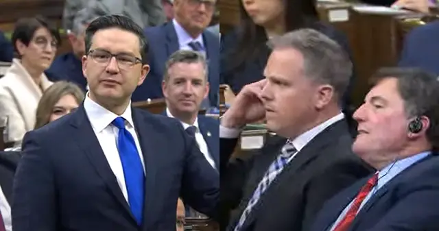 WATCH: Poilievre Says Trudeau "Hiding Behind These Two Stooges" With PM Absent From Question Period - Spencer Fernando