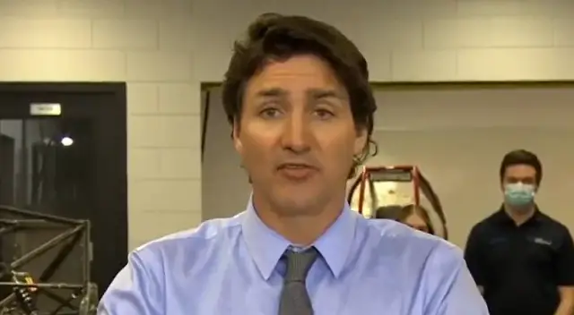 Justin Trudeau speaking at an event.